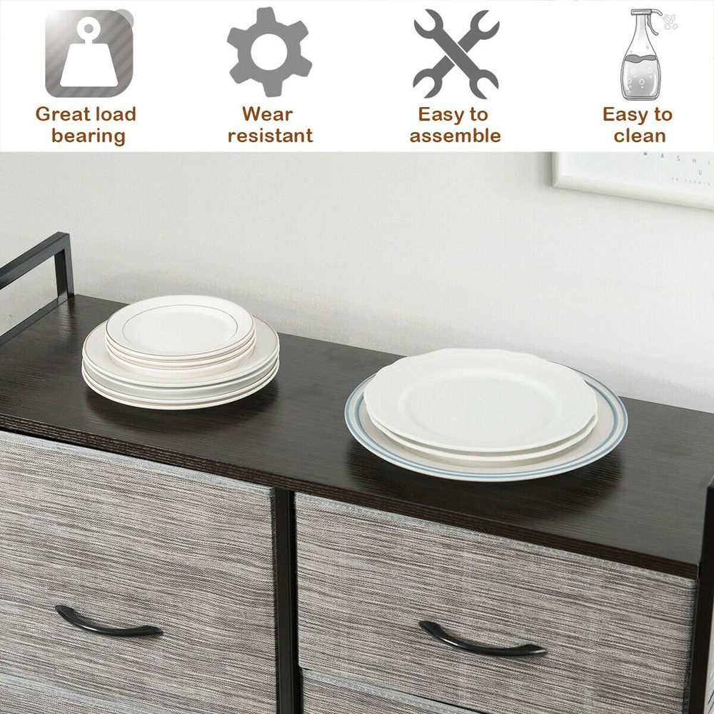 Costway 5 Drawer Storage Unit with Clothes Rack Image 5