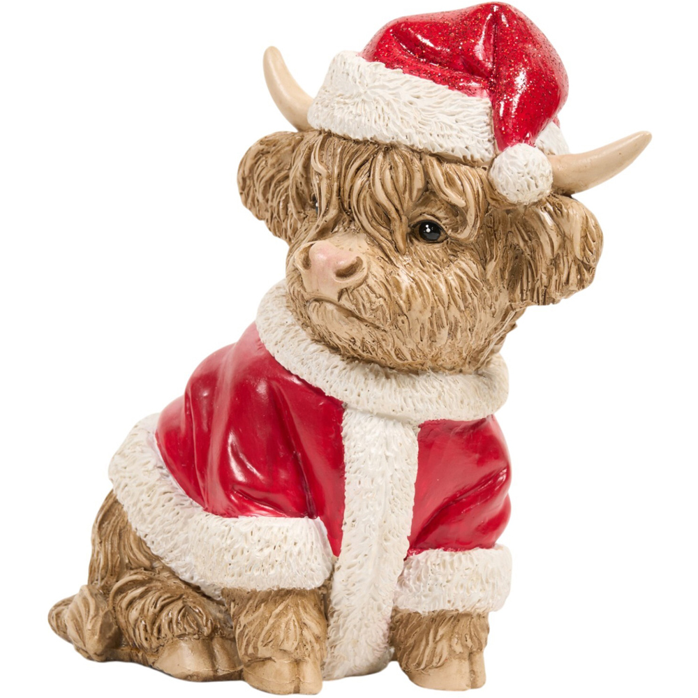 Christmas Highland Cow with Hat Ornament Image 2