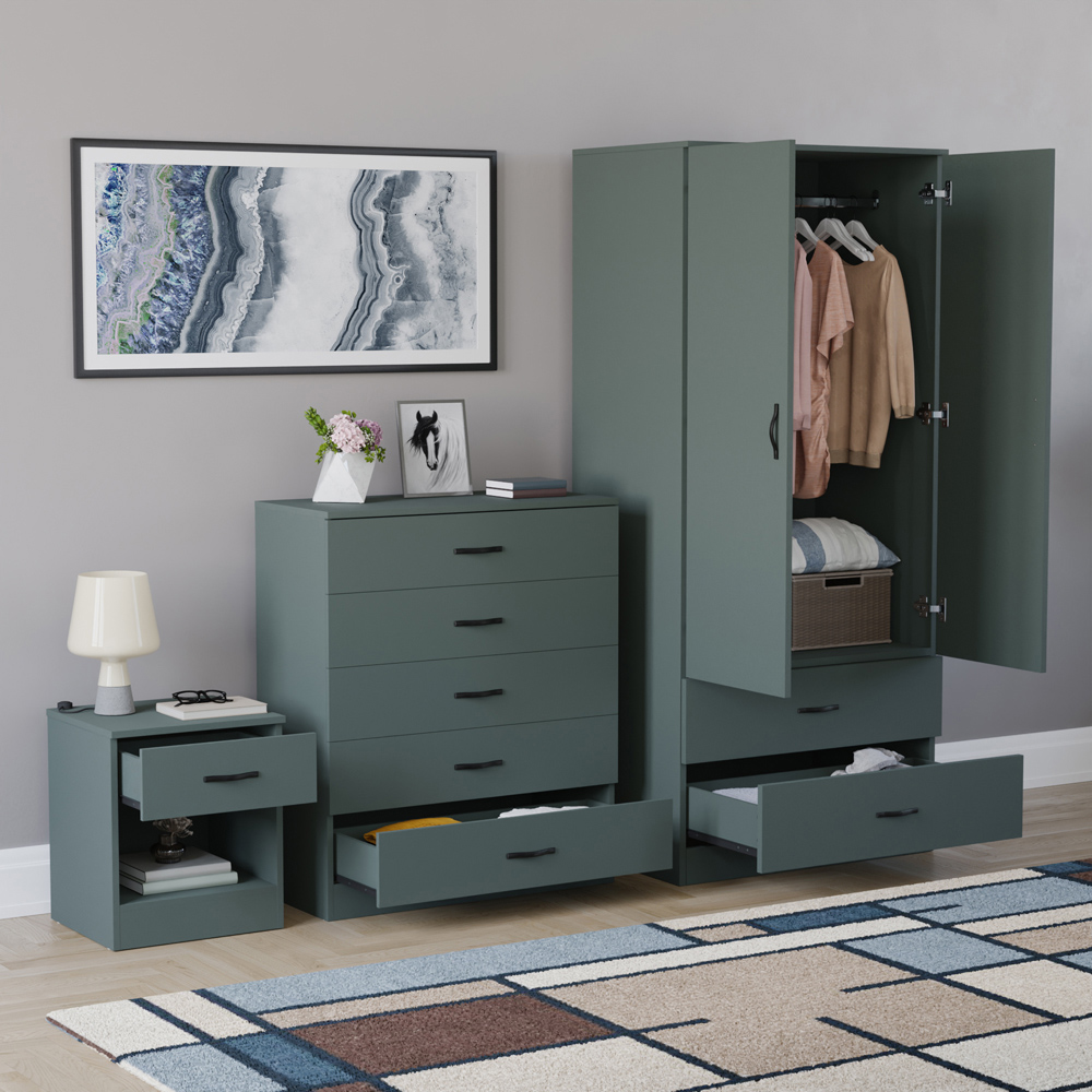 VIDA DESIGNS Riano Green 3 Piece Bedroom Furniture Set Image 5