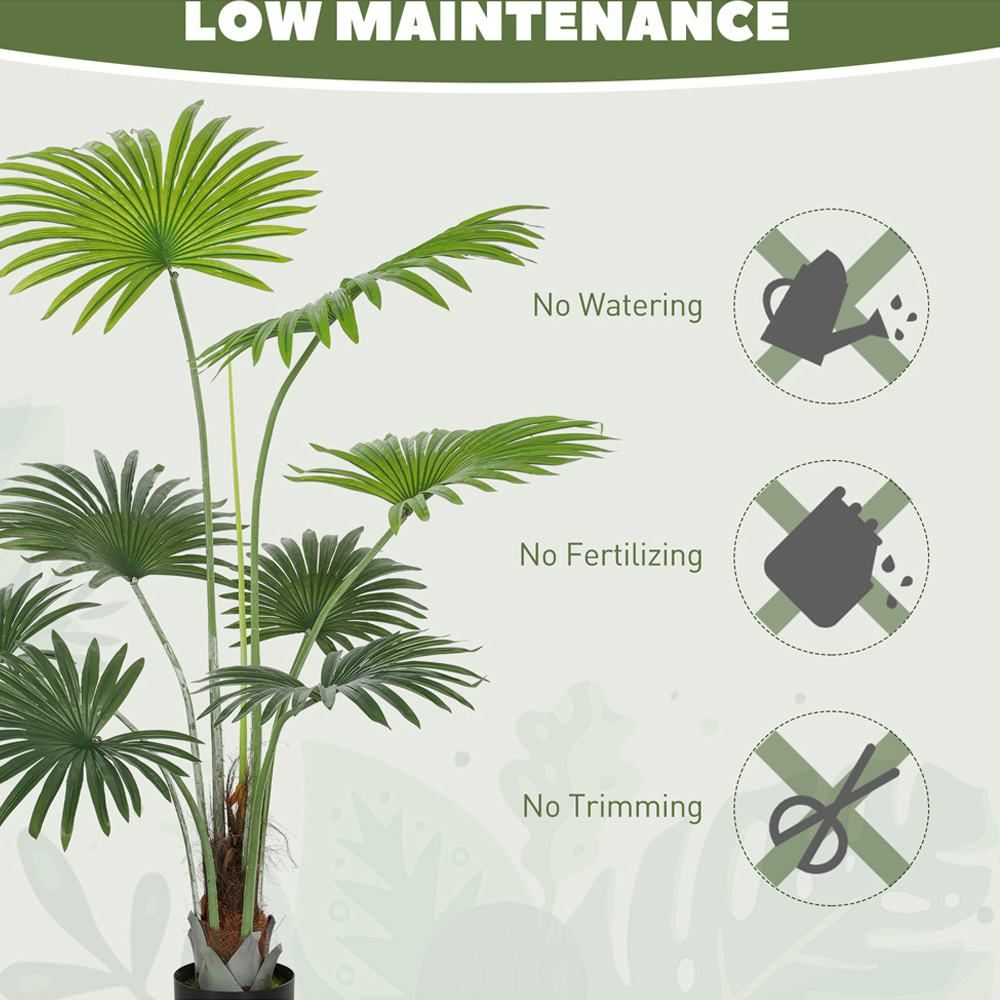 HOMCOM Palm Tree Artificial Plant Pot 145cm Image 7