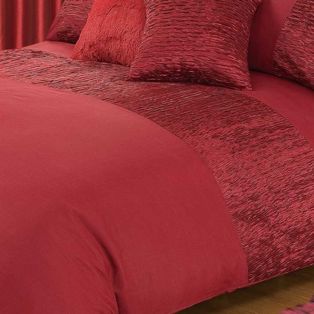 Intimates Freya Single Burgundy Textured Panel Duvet Cover Set Image 3