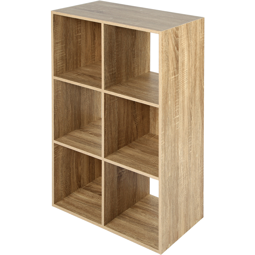 Jane 6 Shelf Oak Cube Storage Unit Image 5