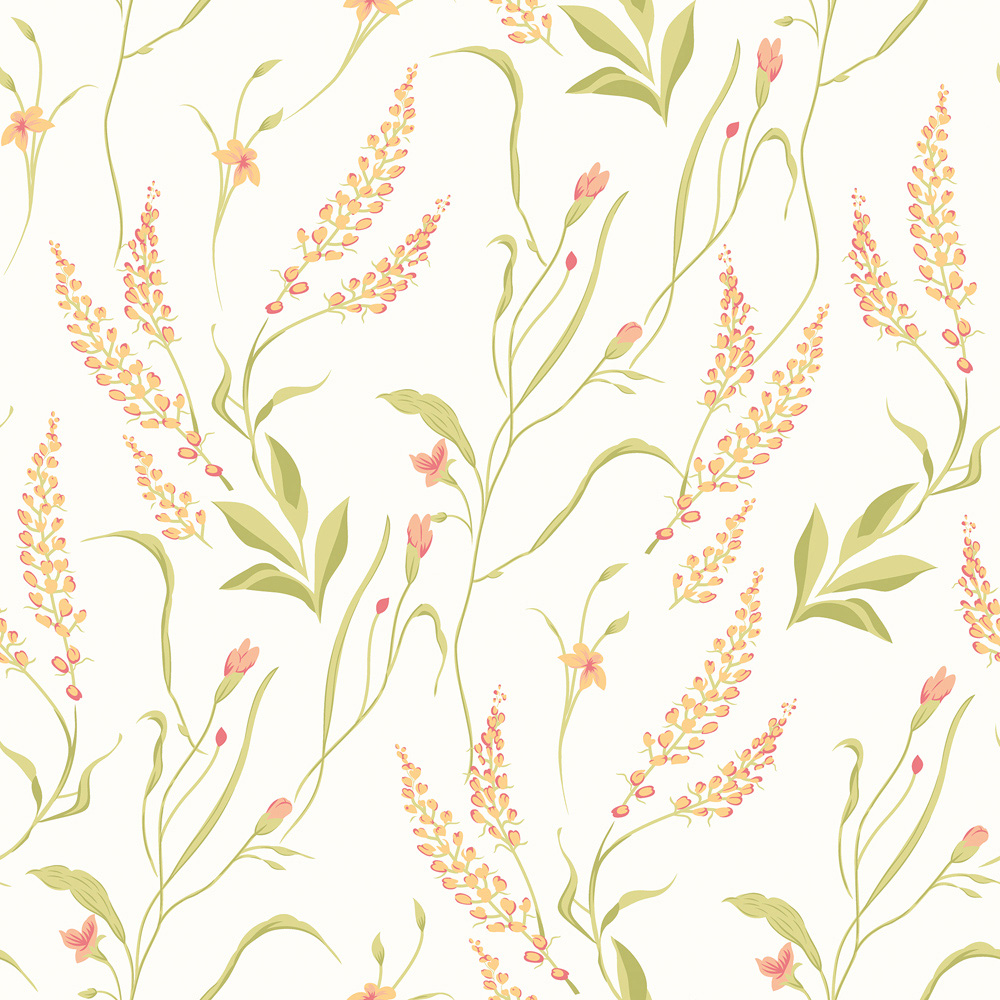 Hoopla Walls Oasis Springtime Meadow Honey and Peach Wallpaper Image 1