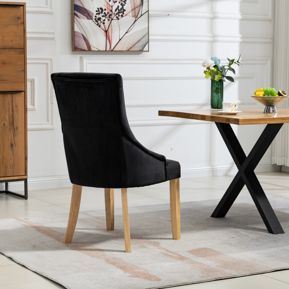 Artemis Home Ravenna Set of 2 Black Velvet Dining Chair Image 5