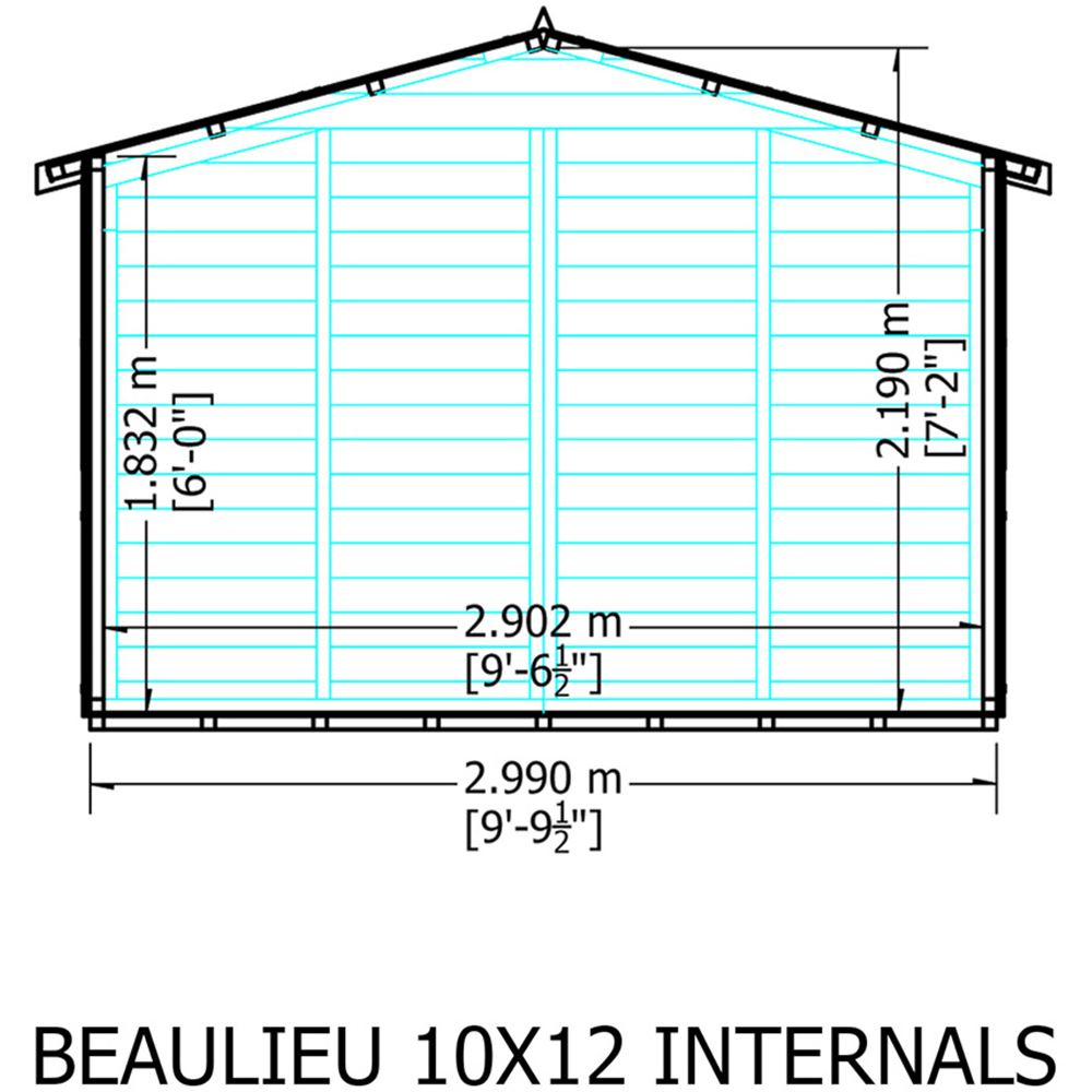 Shire Beaulieu 10 x 12ft Double Door Shiplap Apex Summerhouse Image 4