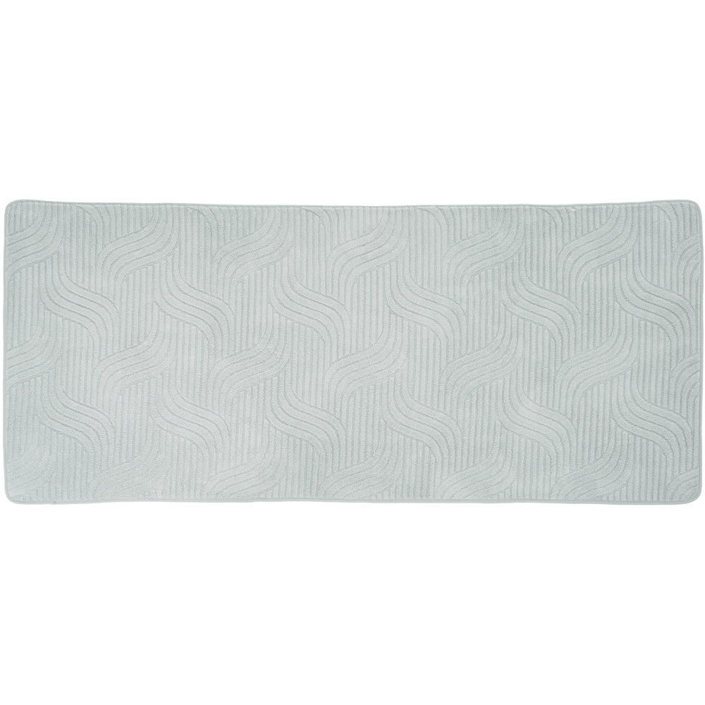 Living and Home 180 x 90cm Light Grey Minimalist Wavy Geometric Non-Slip Sofa Mat Image 3