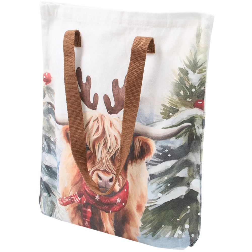 Christmas Highland Cow Design Tote Bag Image 5