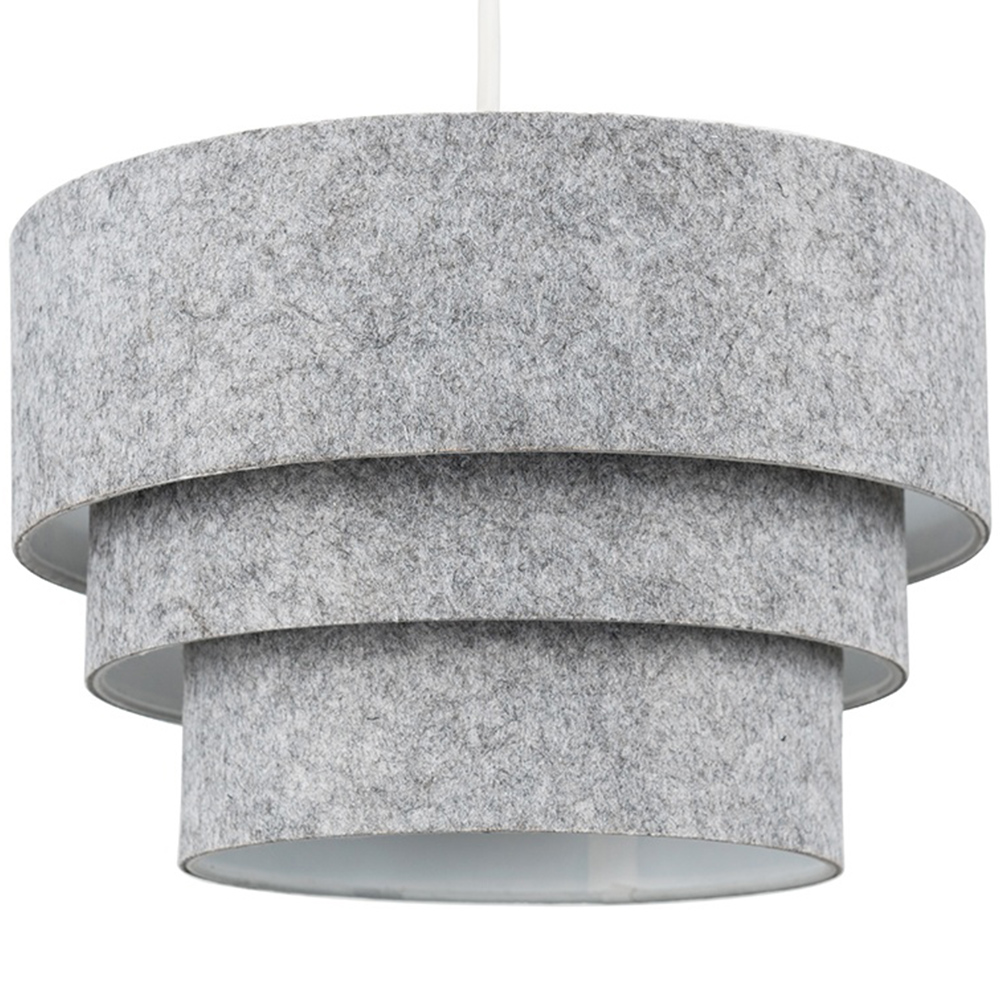 ValueLights Aztec 3 Tier Grey Felt Ceiling Light Shade Image 1