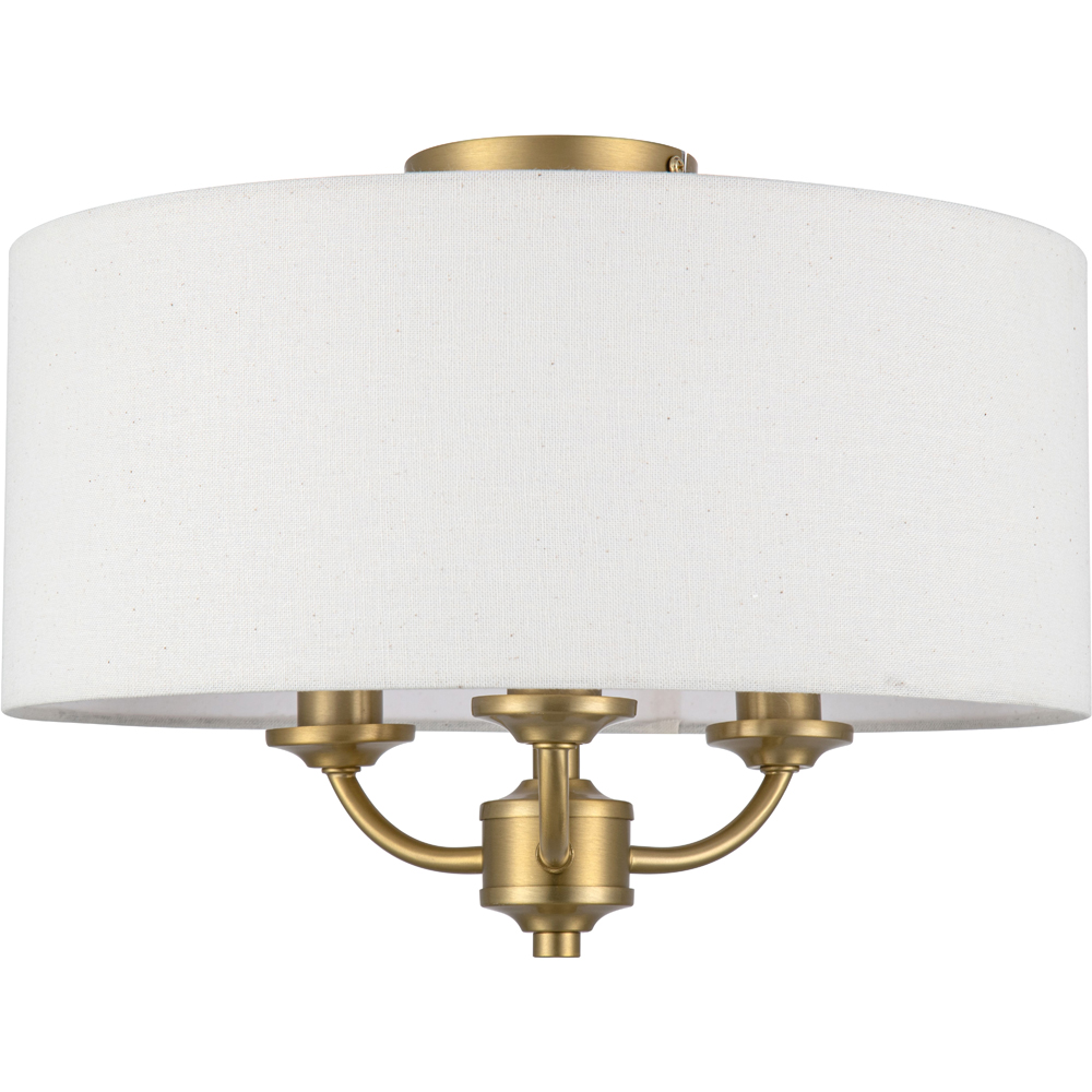 Cosylyte Winston 3 Light Faux Linen Outer Shade Ceiling Light Image 1