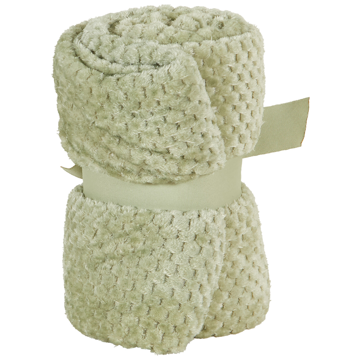 Waffle Fleece Throw - Sage Image 2