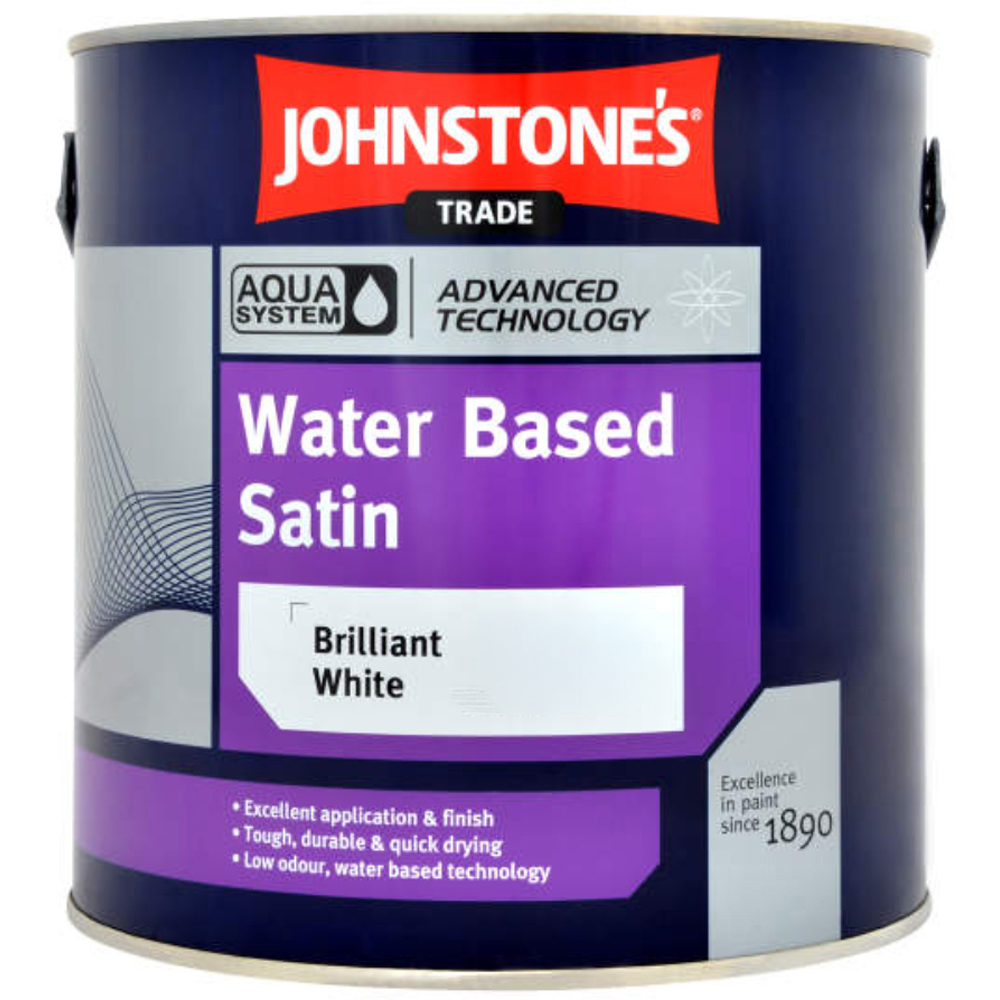 Johnstone's Trade Aqua Brilliant White Satin Paint 2.5L Image 2