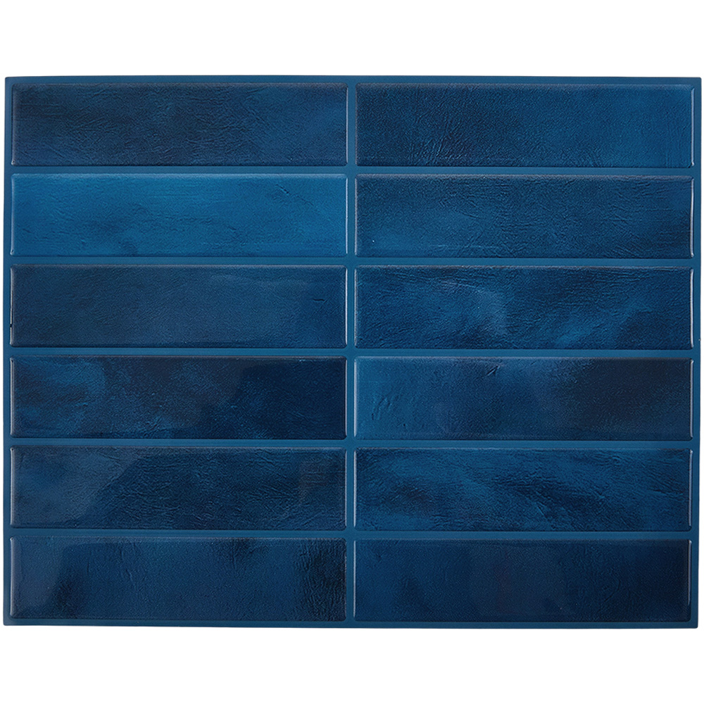 Living and Home Dark Blue Rectangle Self Adhesive Wall Sticker 10 Pack Image 3