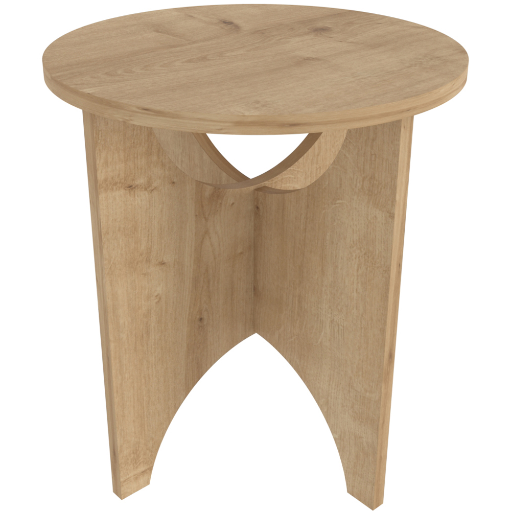 Decorotika Merit Sapphire Oak Round Side End Table Image 3