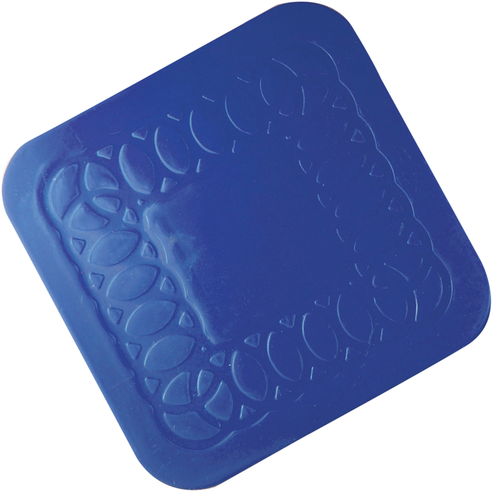 Aidapt Tenura 4 Pack Blue Anti Slip Silicone Rubber Square Coaster Image 2