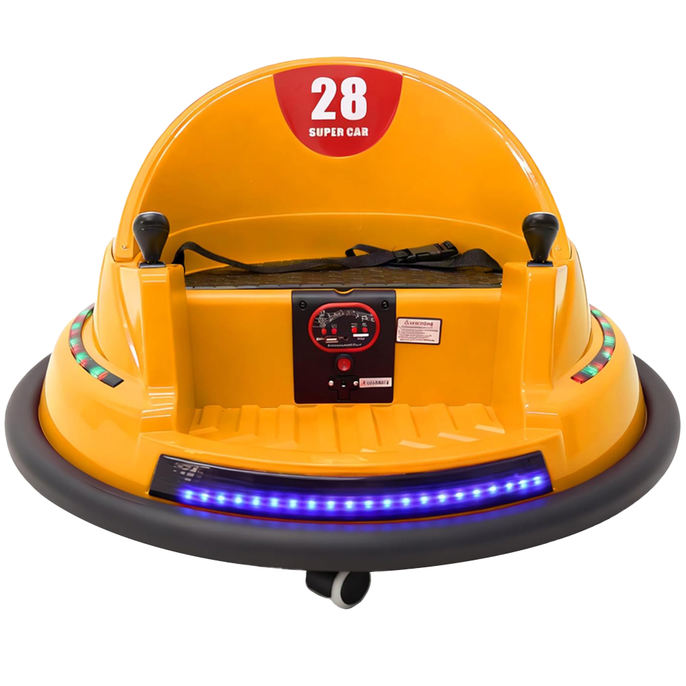 Alivio Kids Yellow 360 Degree Spin Ride-On Bumper Car with Remote Control and Safety Belt Image 1