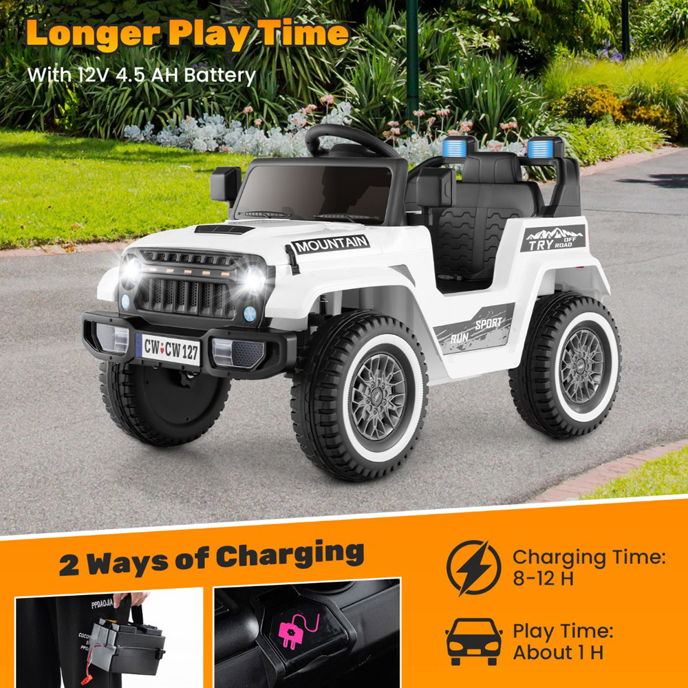 Costway White Battery Powered Kids Ride On Car Image 6