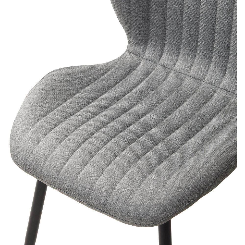 Living and Home Set of 4 Grey Fabric High Back Dining Chair Image 4