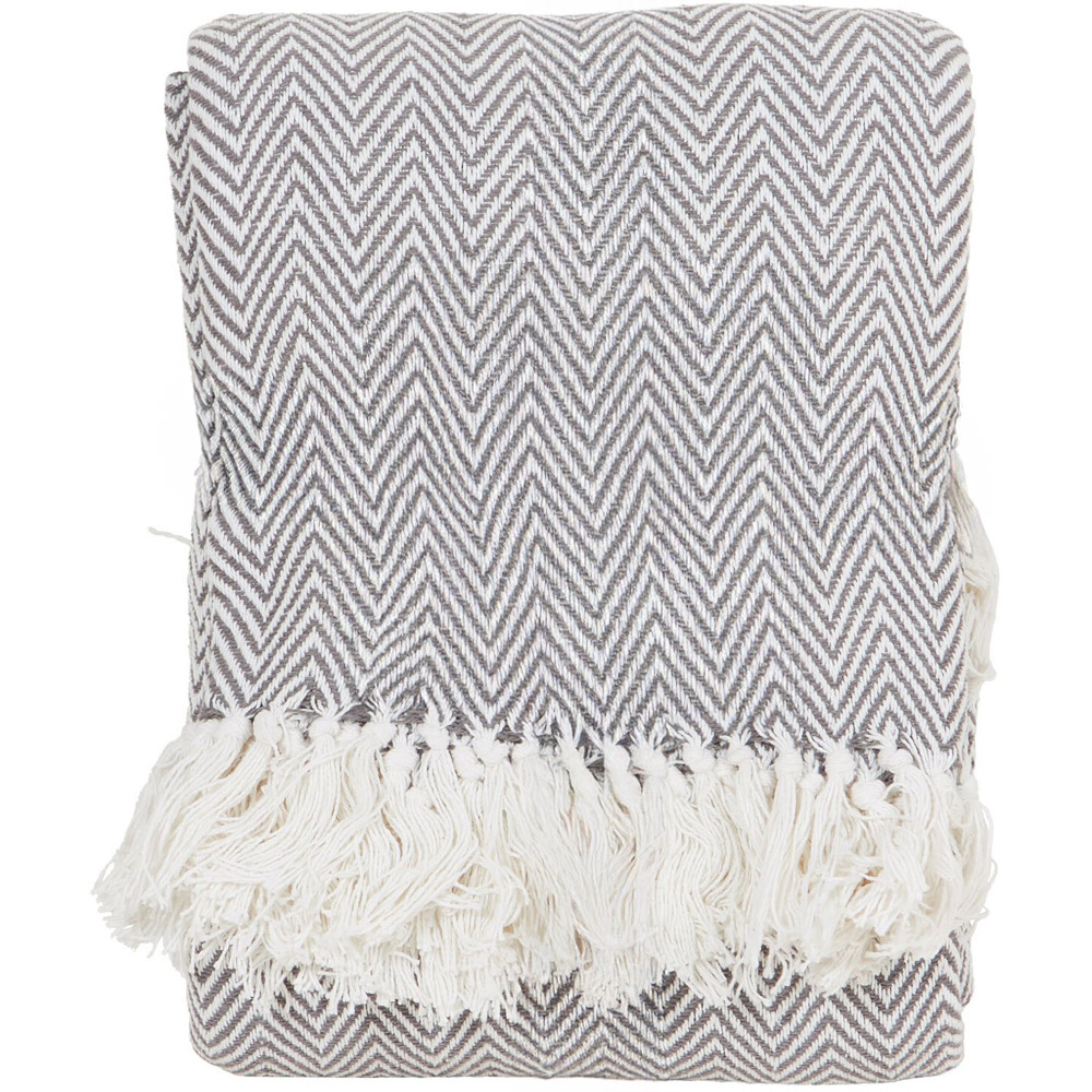 Winkworth Herringbone Throw - Grey Image 2