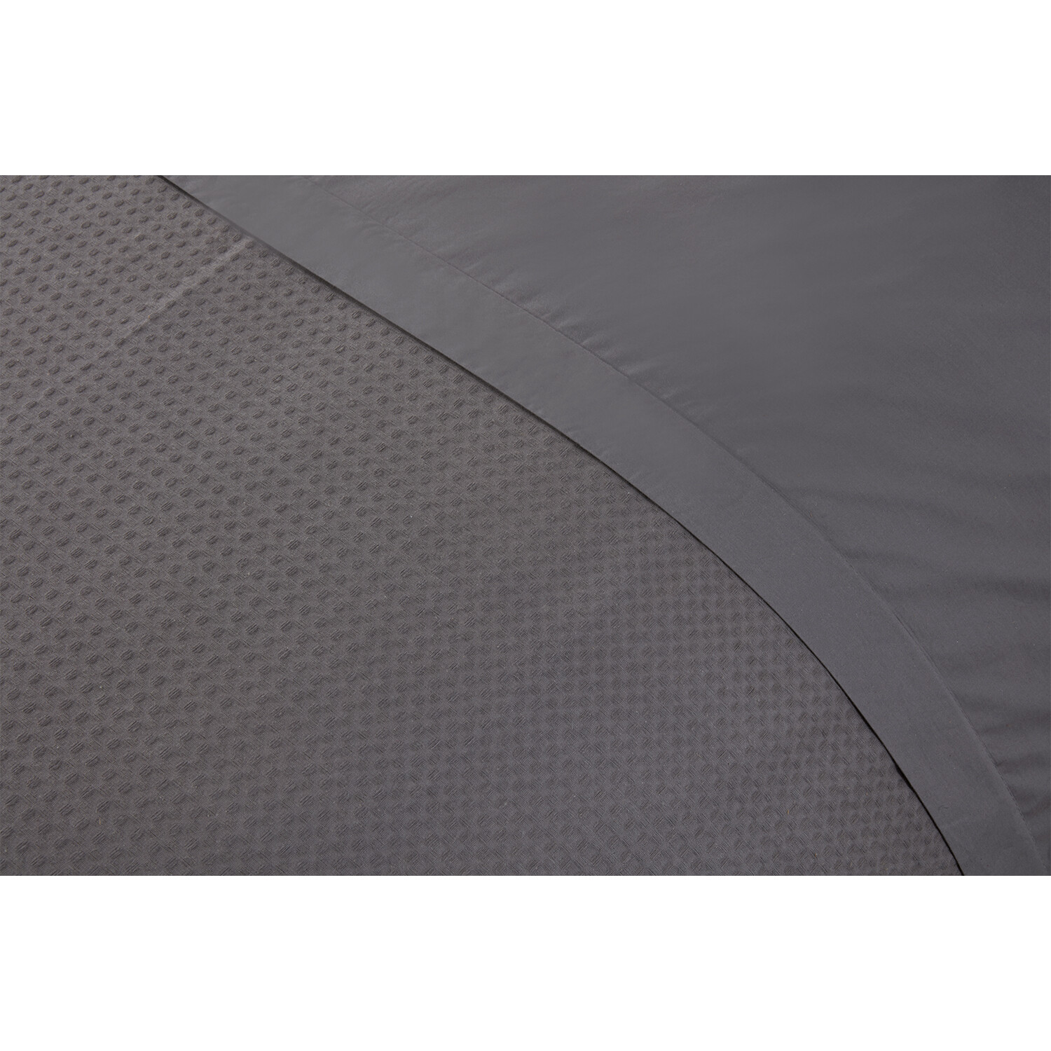 Luxury Waffle Duvet Cover and Pillowcase Set - Charcoal / Superking Image 5