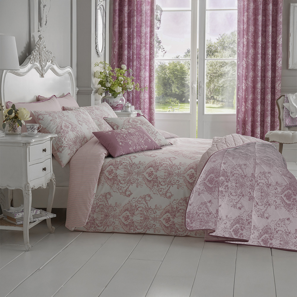 Bellissimo Home Super King Pink Toile Duvet Set Image 1