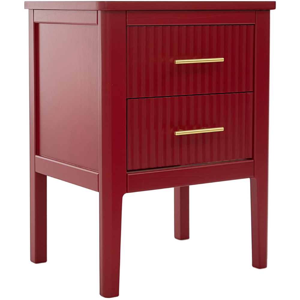 Palau 2 Drawer Red Bedside Table Image 2