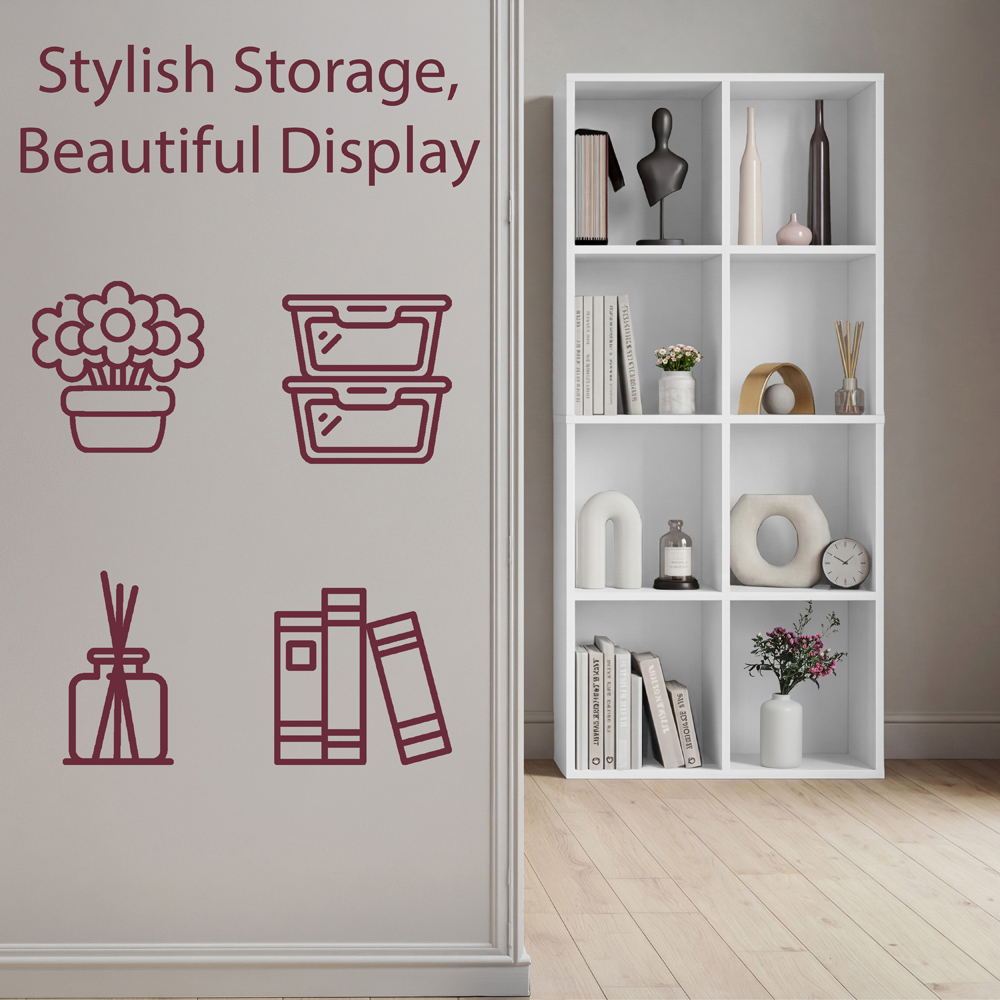 VIDA DESIGNS 8 Shelf White Cube Storage Unit Image 6