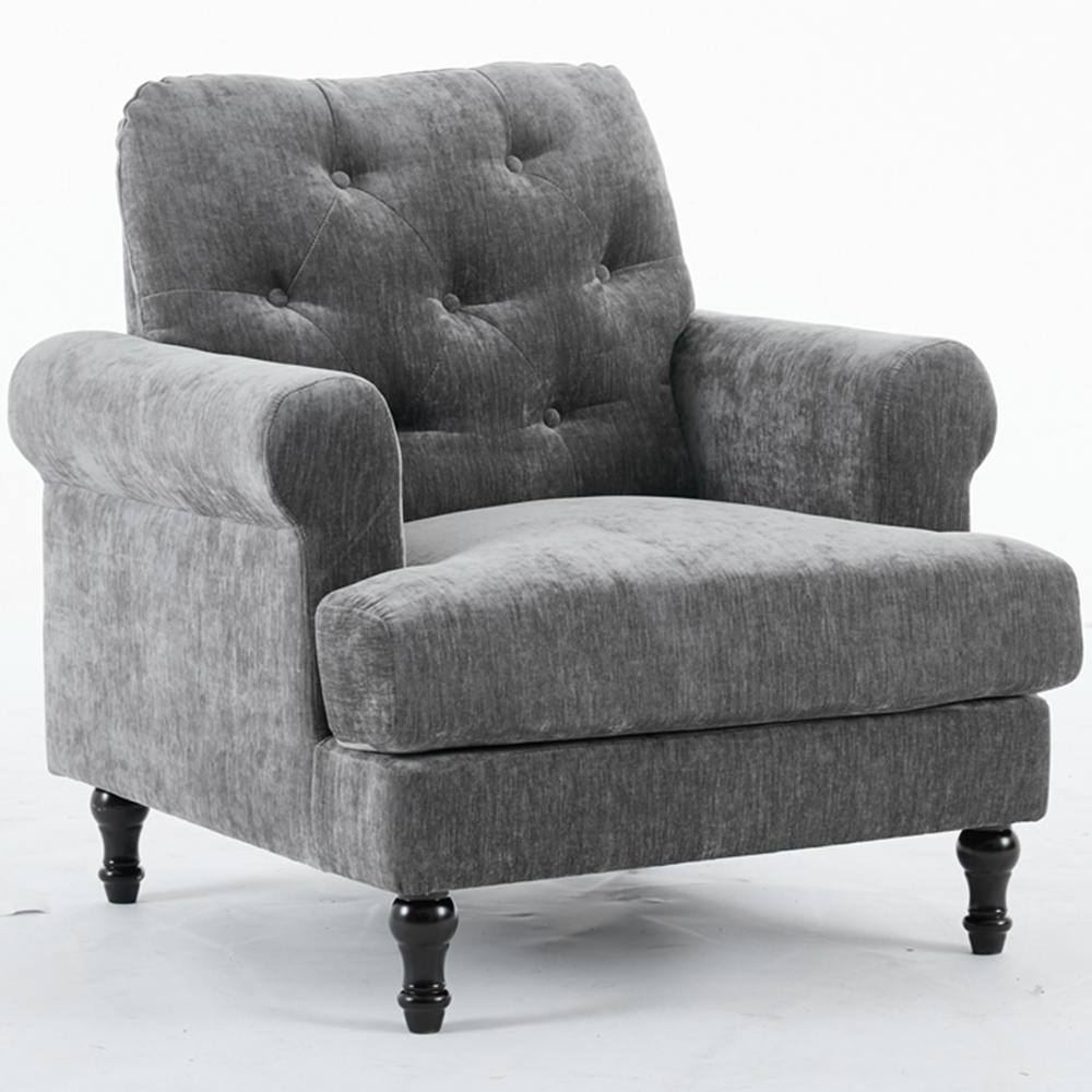 Furniture One Grey Mid Century Sofa Chair Image 2