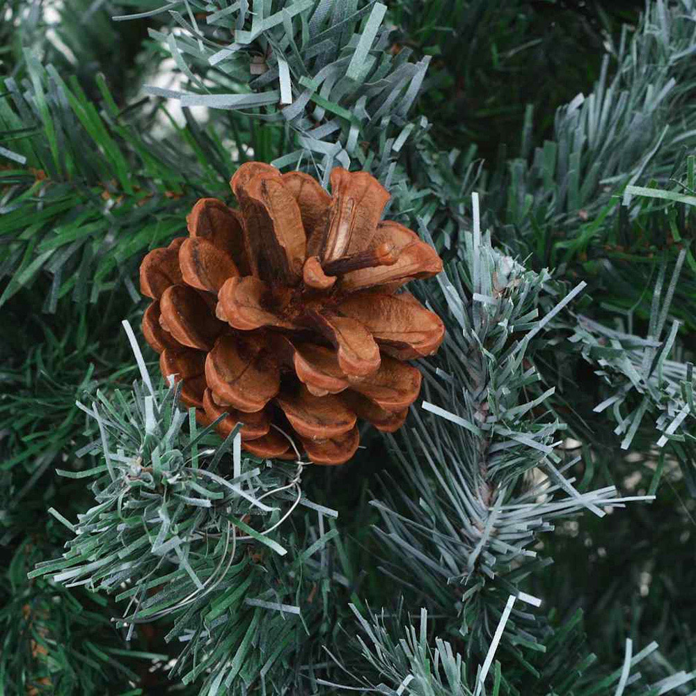 vidaXL Pre-Lit Pink Baubles Green Artificial Christmas Tree 6ft Image 7