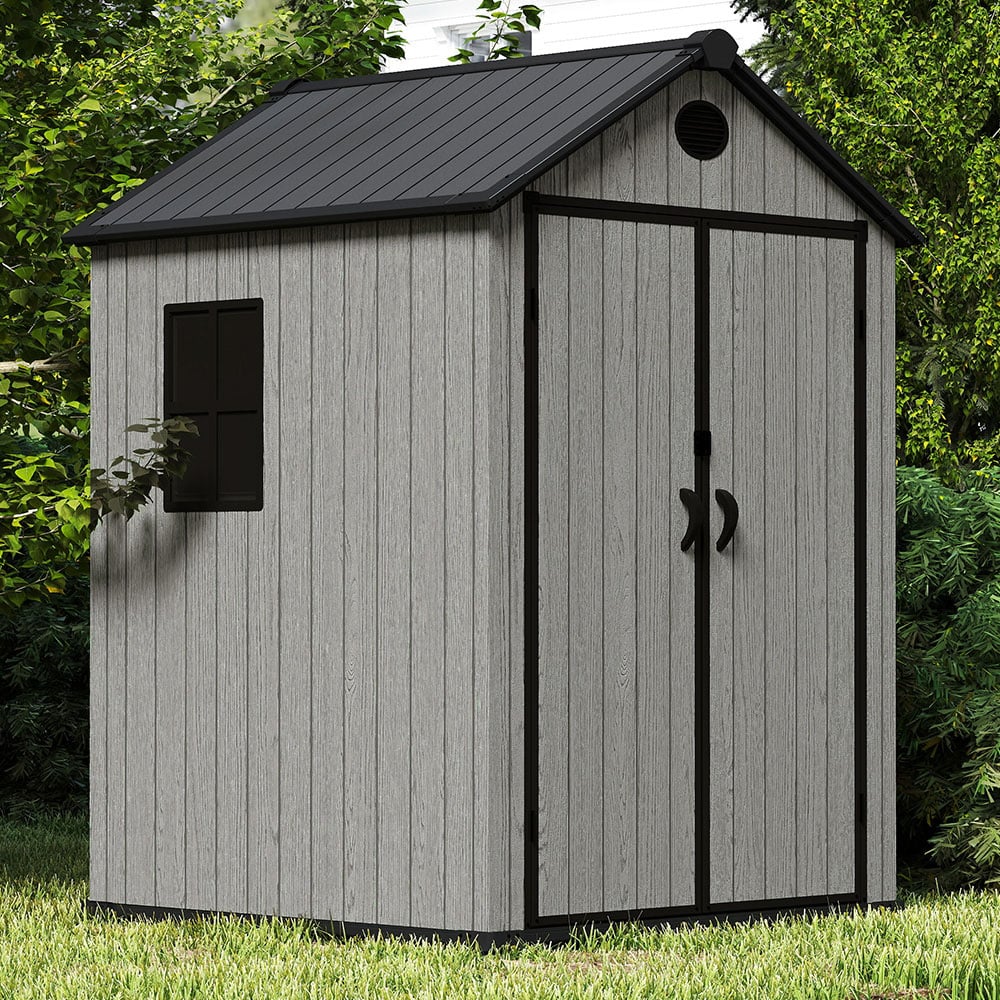Living and Home 6 x 6ft Grey Apex Garden Tool Shed Image 7