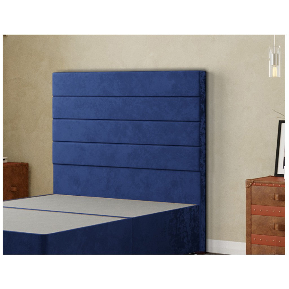 Eleganza George King Size Navy Plush Floor Standing Headboard Image 3