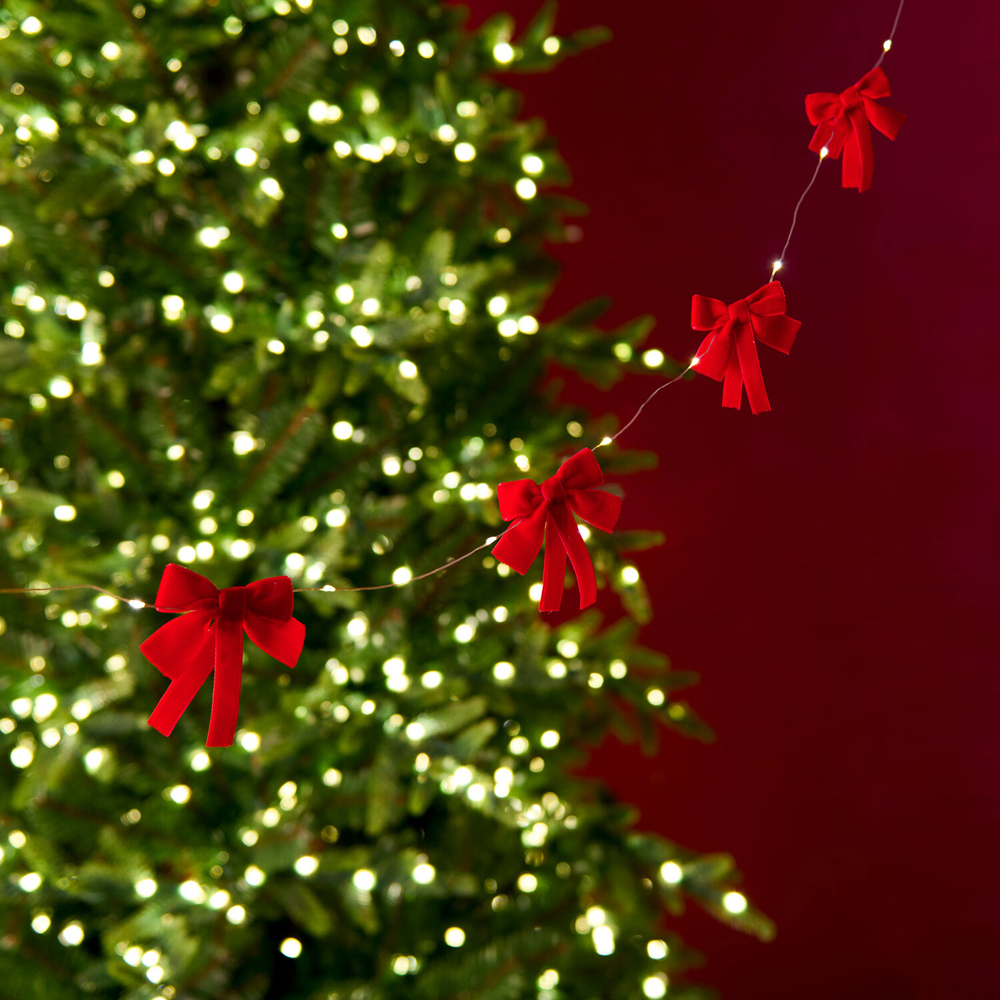 20 LED Bow String Light Red Image 2