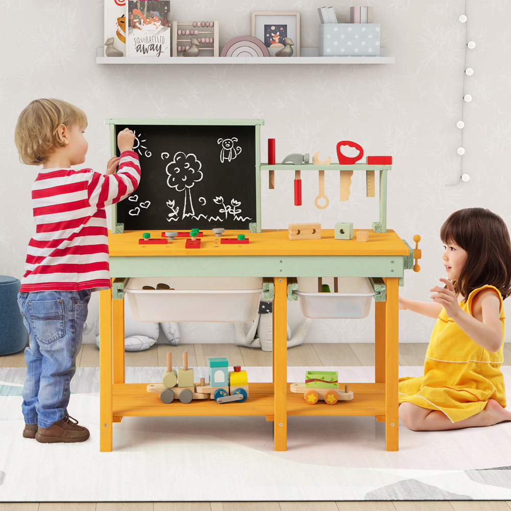Costway Kids Wooden Toy Workbench Image 2