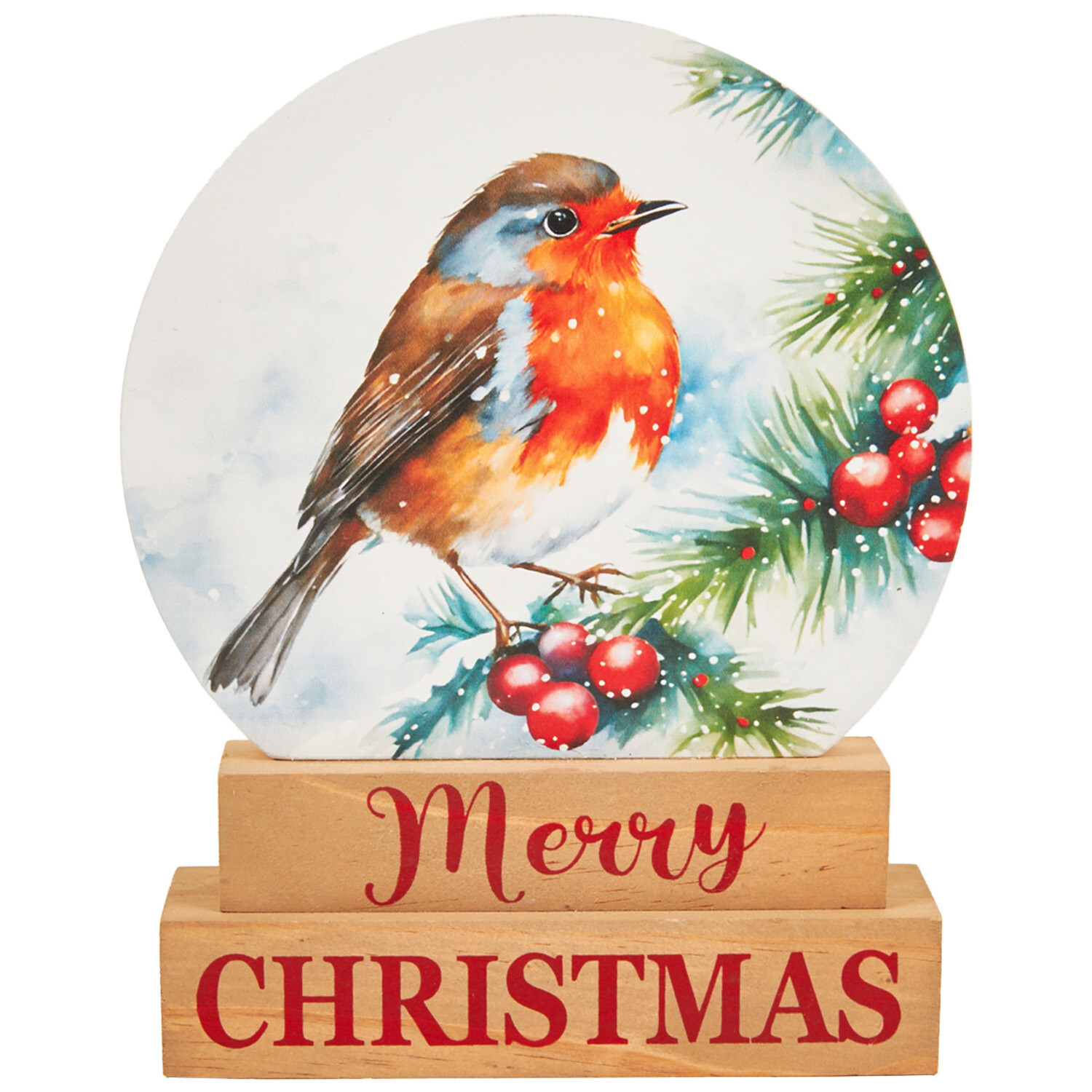 Robin Merry Christmas Decoration - Multicolour Image 1