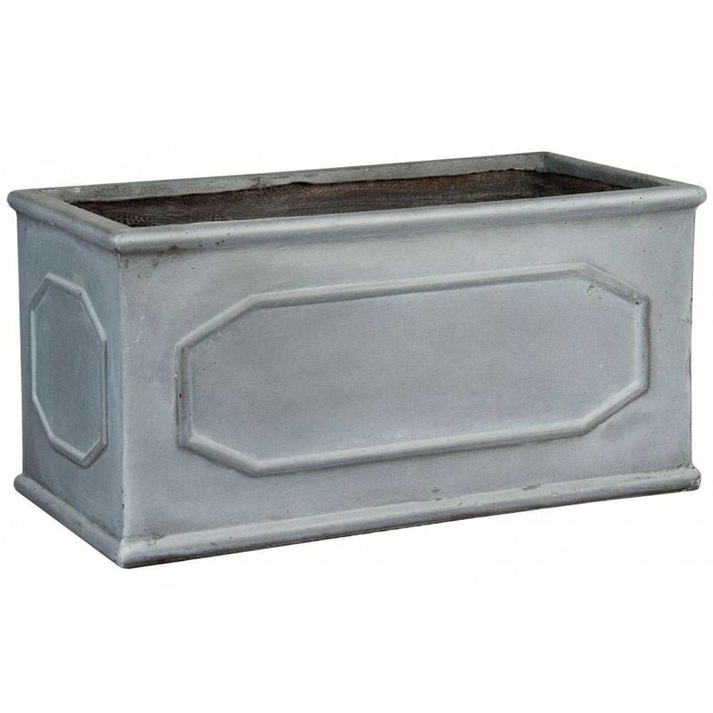 wilko Chelsea Faux Lead Light Stone Trough Outdoor Planter 22cm Image 1