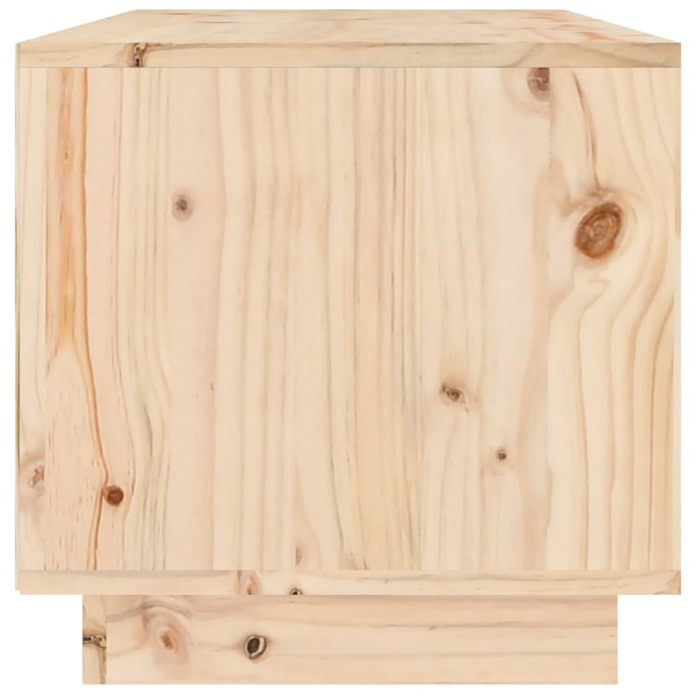 vidaXL Single Shelf Natural Solid Pine Wood TV Cabinet Image 4
