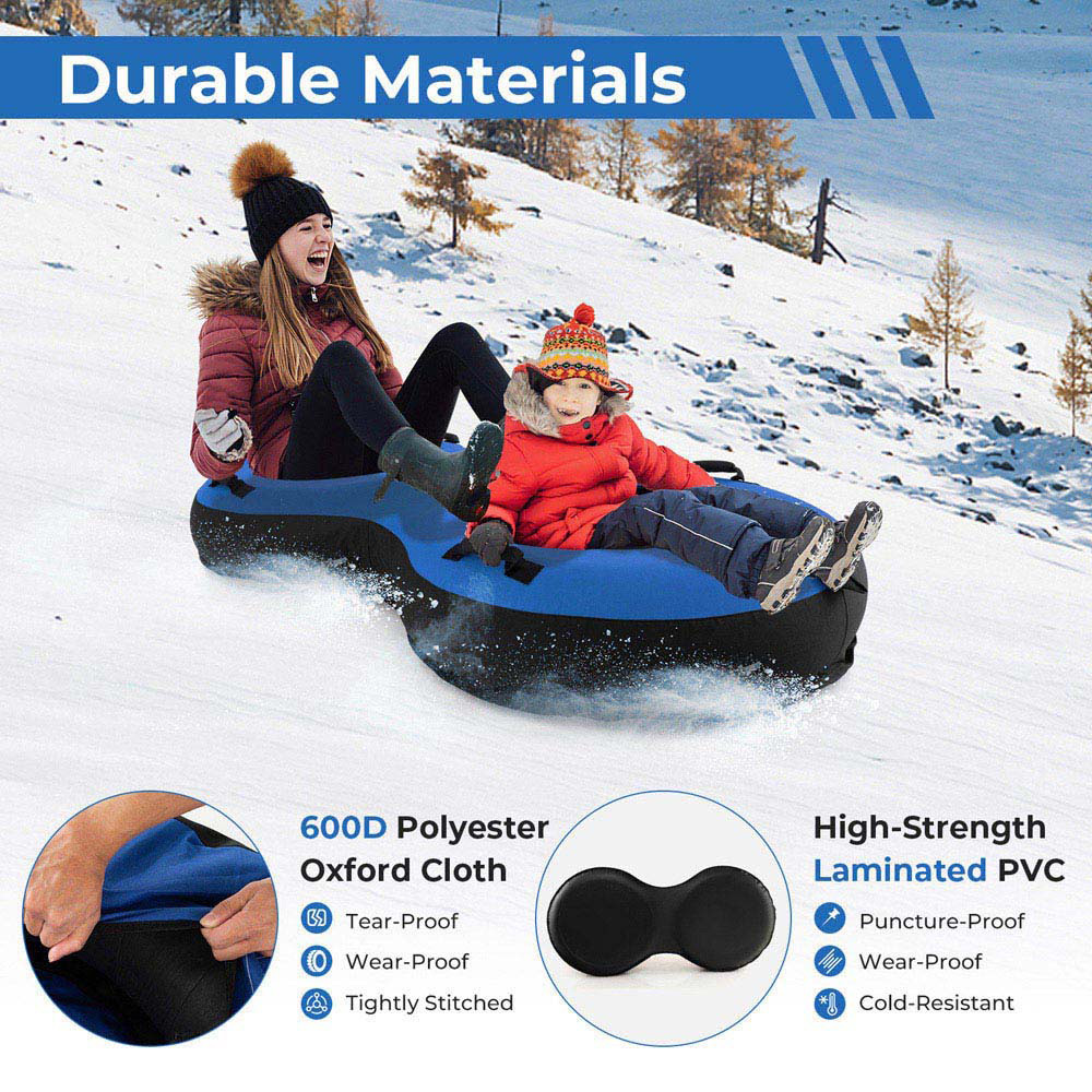 Costway 2 Person Blue Inflatable Snow Tube Image 6