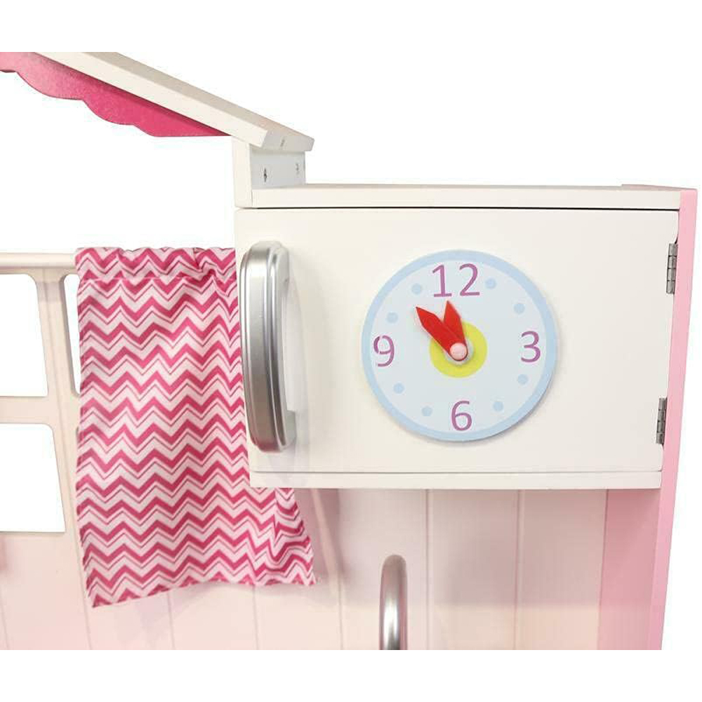 Kids Pink Wooden Pretend Kitchen Play Set Image 5