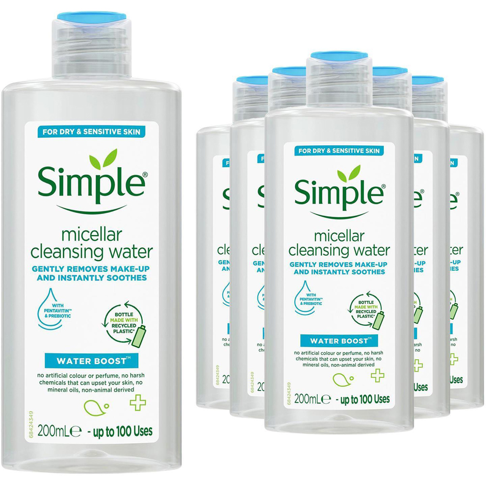 Simple Water Boost Micellar Cleansing Water 200ml 6 Pack Image 1