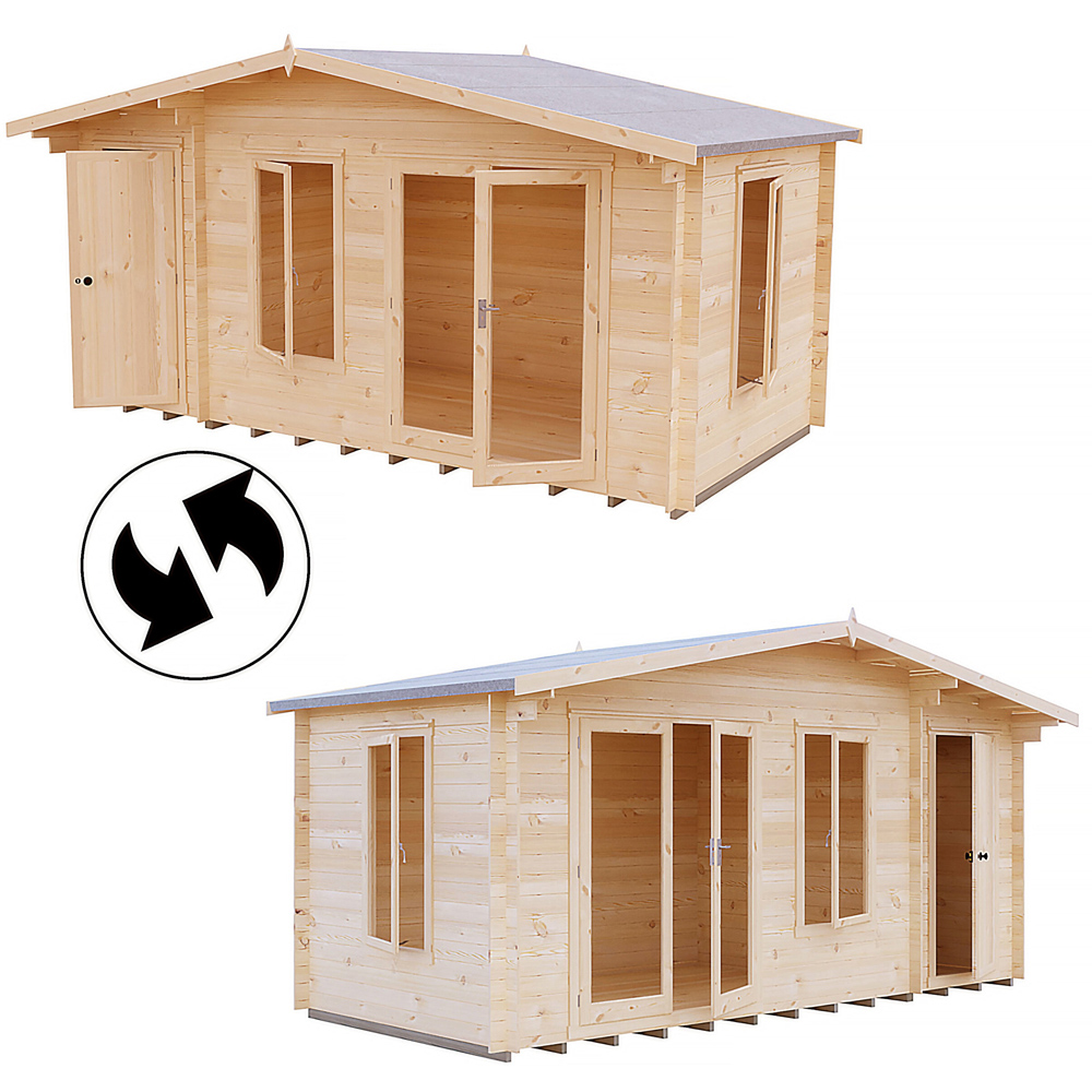 Shire Bourne 16 x 8ft Apex Garden Log Cabin Image 5