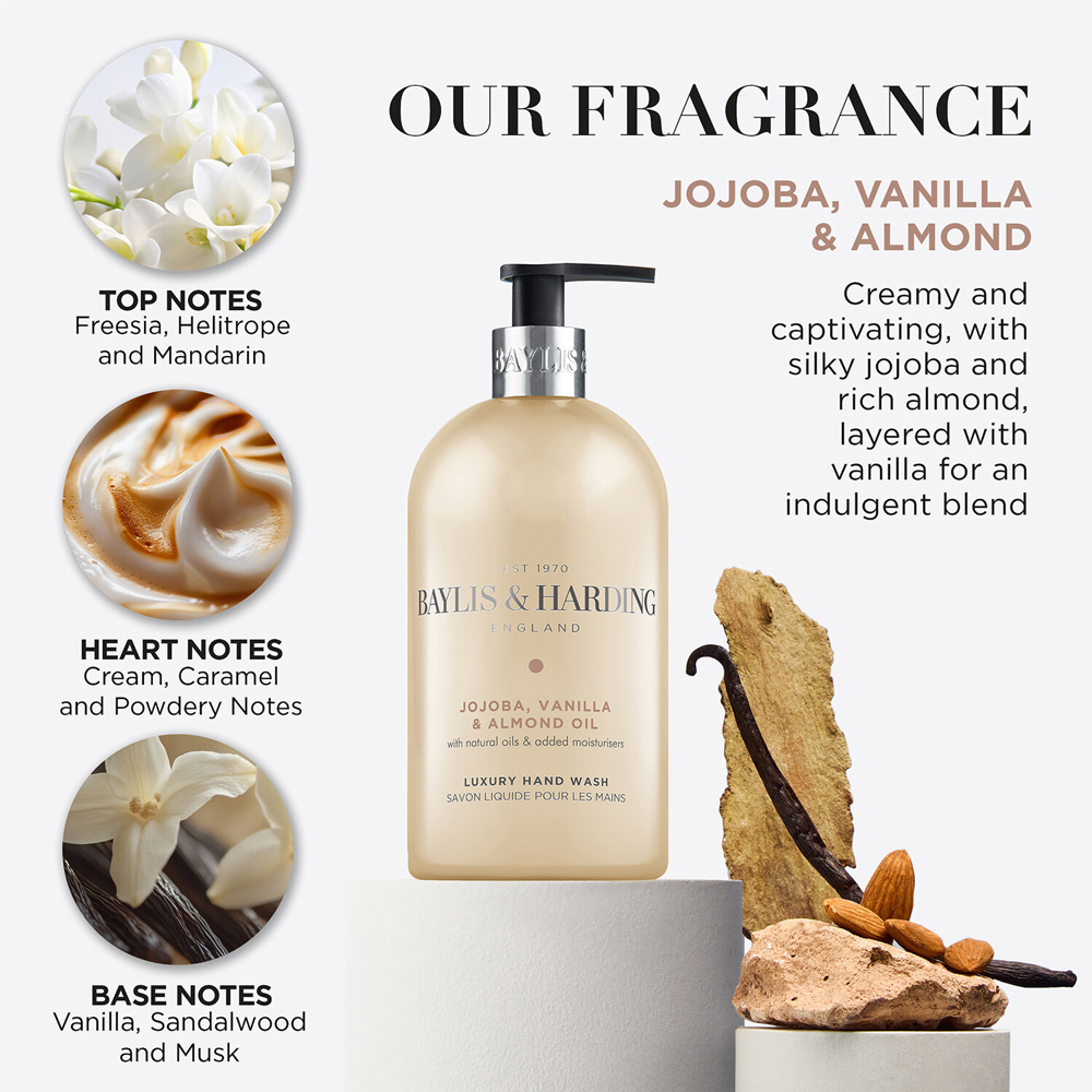 Baylis & Harding Luxury Hand Wash Jojoba, Vanilla and Almond Oil Image 3