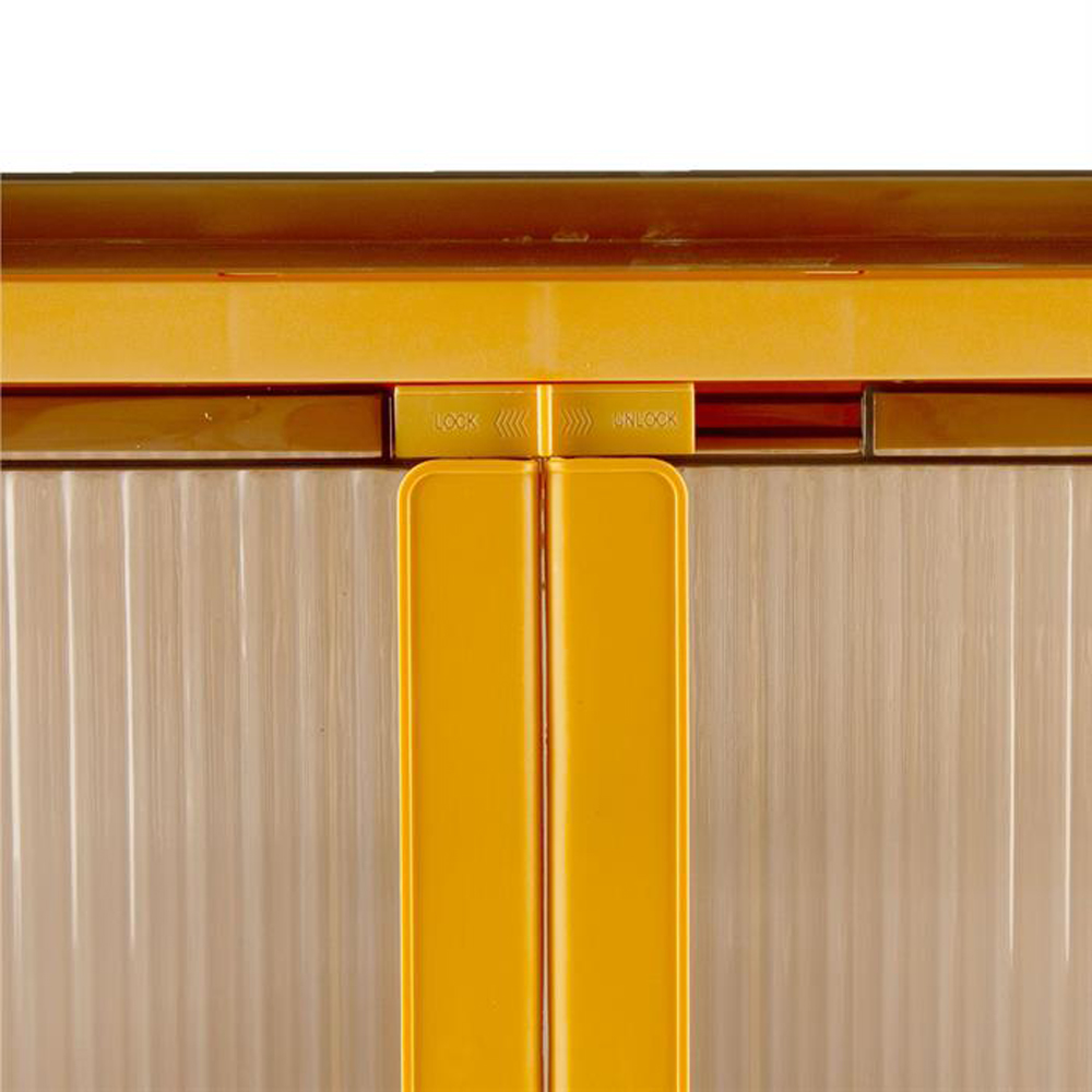 Sewing Online YN8888-YELLOW 98L 5 Door Yellow Plastic Stackable Storage Box with Wheels Image 3