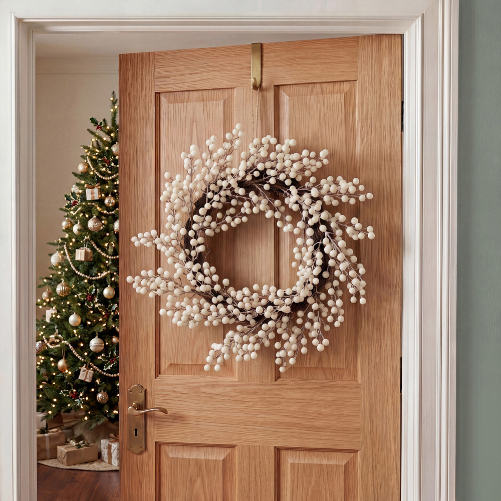 Charles Bentley White Berry Christmas Wreath 55cm Image 4
