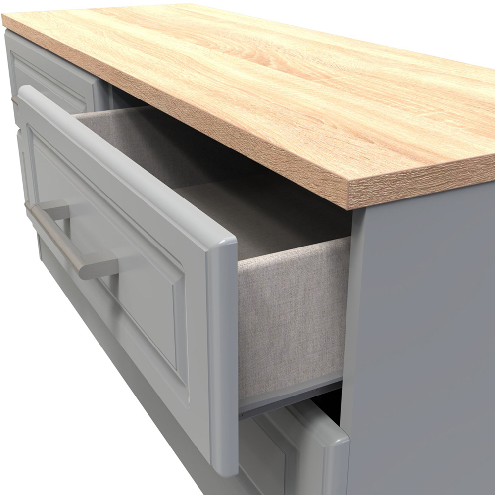 Crowndale Kent 4 Drawer Dusk Grey and Bardolino Oak Bed Box Ready Assembled Image 6