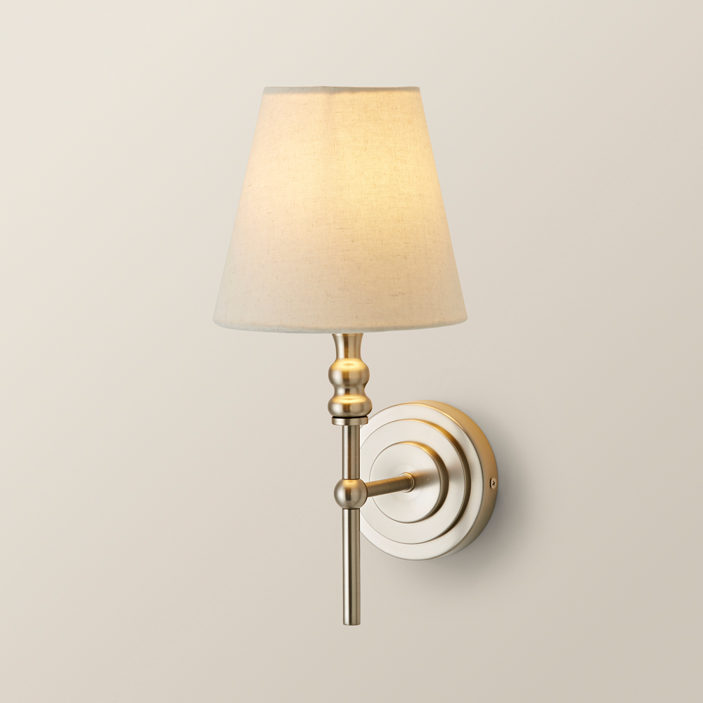 ValueLights Maggie Brushed Chrome Candlestick Wall Lights with Shade and Bulb 2 Pack Image 5