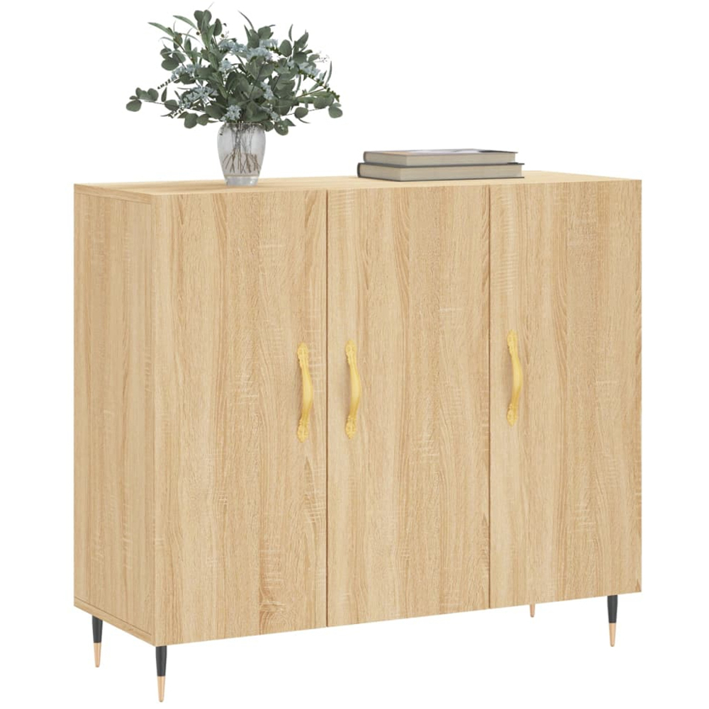 vidaXL 3 Door Sonoma Oak Sideboard Image 3