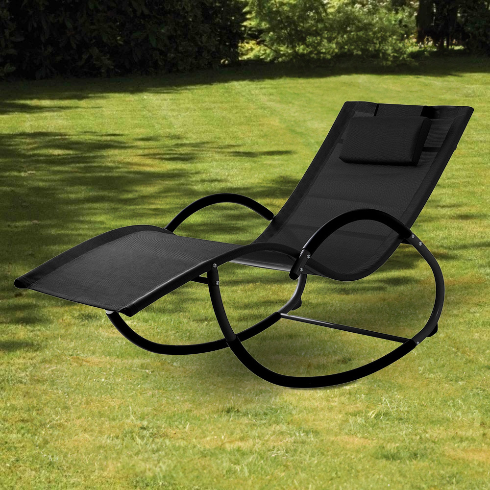 Outdoor Essentials Black Florida Garden Rocking Chair Image 1