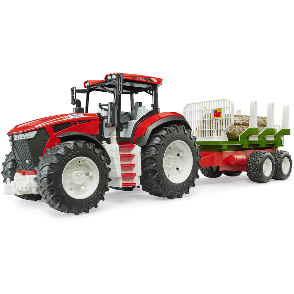 Bruder Kids ROADMAX Tractor with Forestry Trailer and 3 Trunks Playset Model Image 3