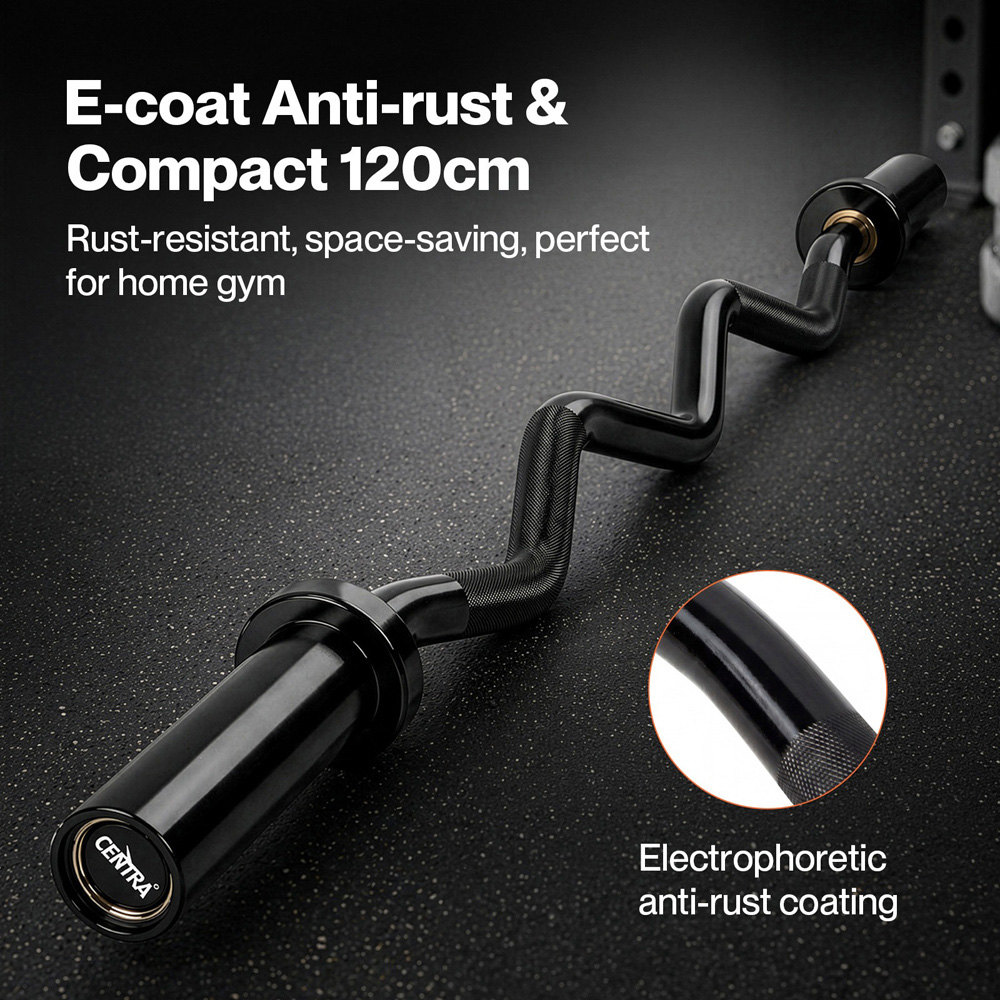 Centra Traderight 4ft Olympic EZ Curl Bar for 2 inch Weight Plates Image 7