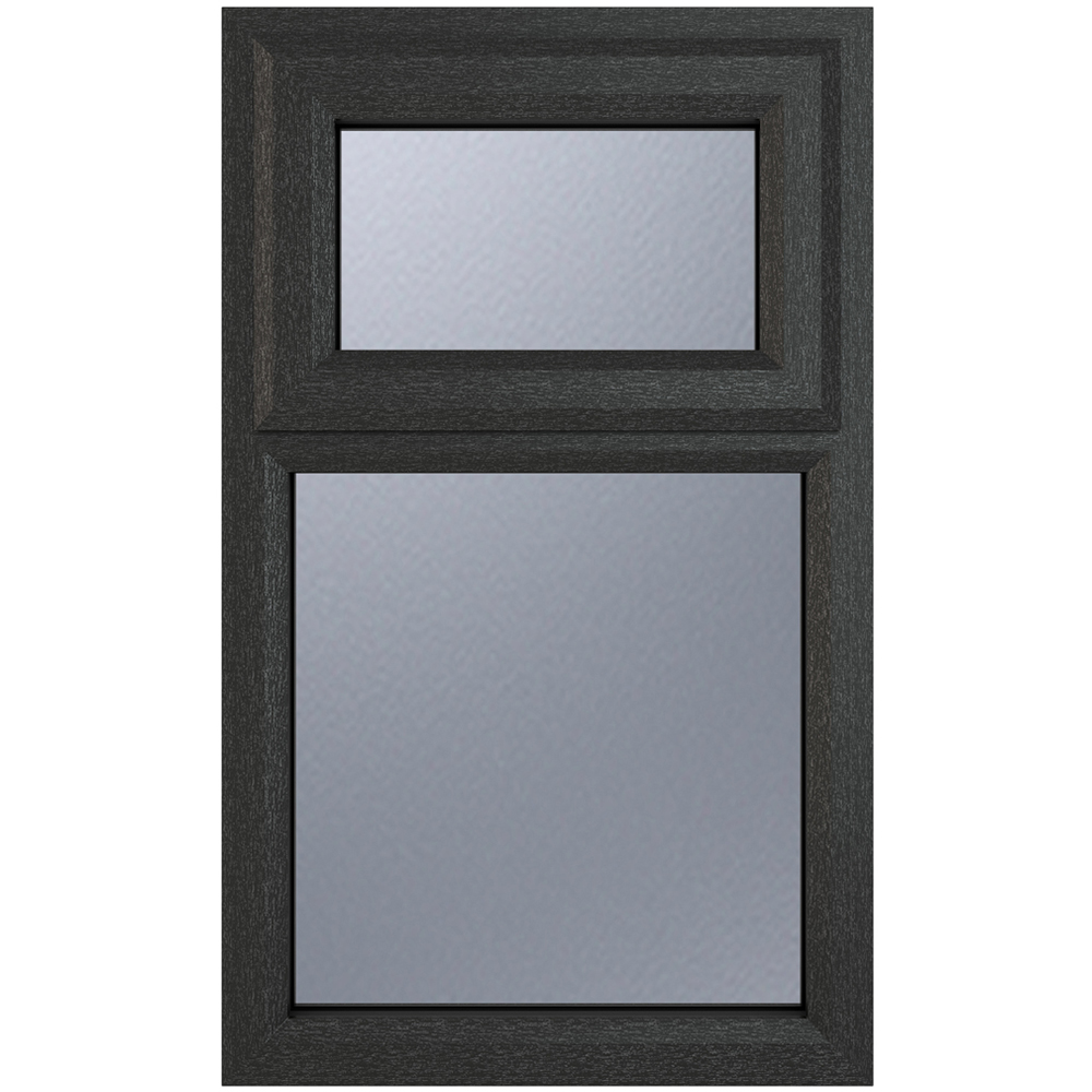 Crystal uPVC Double Glazed Window Top Hung Over Fixed Light Grey White Obscure Glass 610x1040mm Image 1