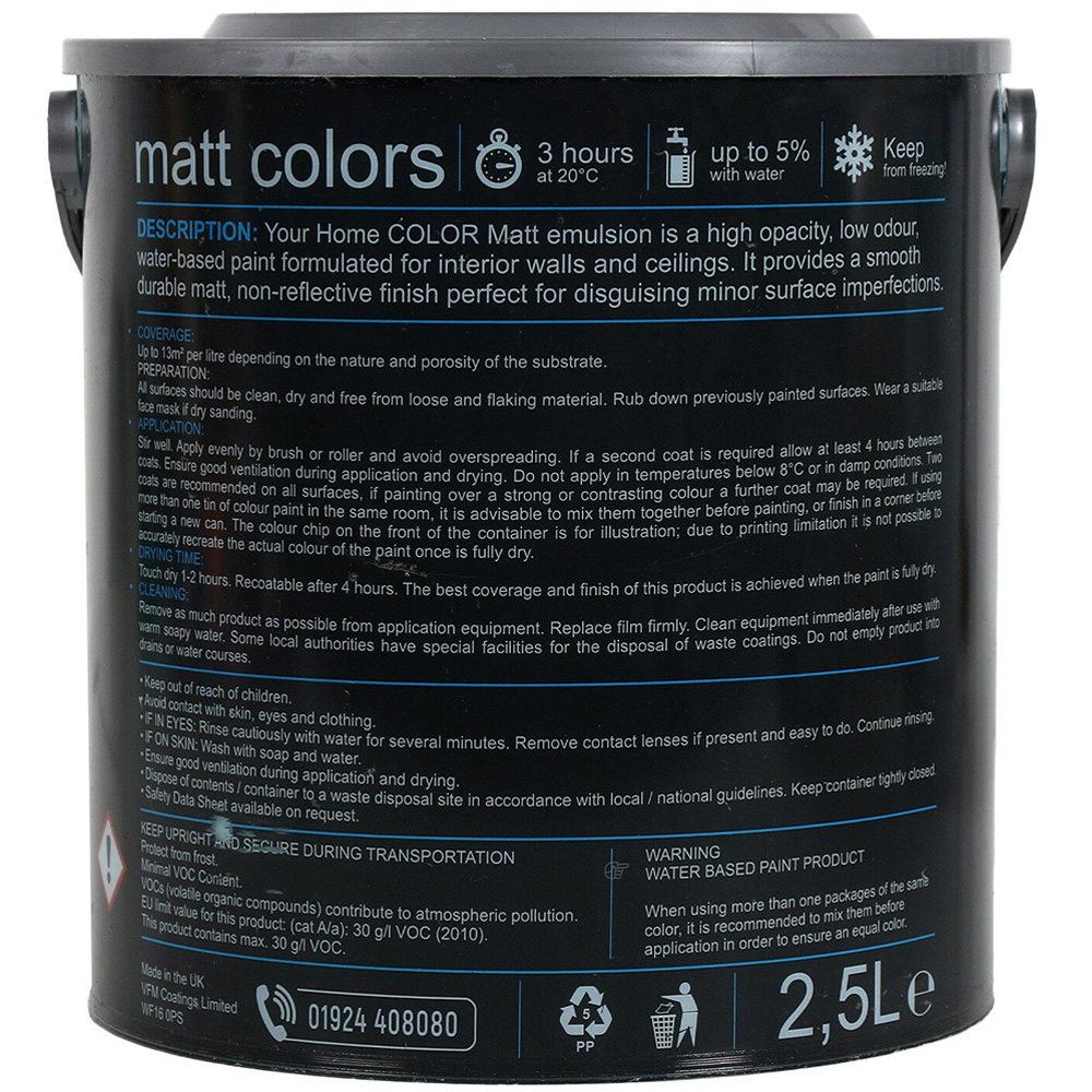 Your Home Walls & Ceilings Duck Egg Matt Emulsion Paint 2.5L Image 4